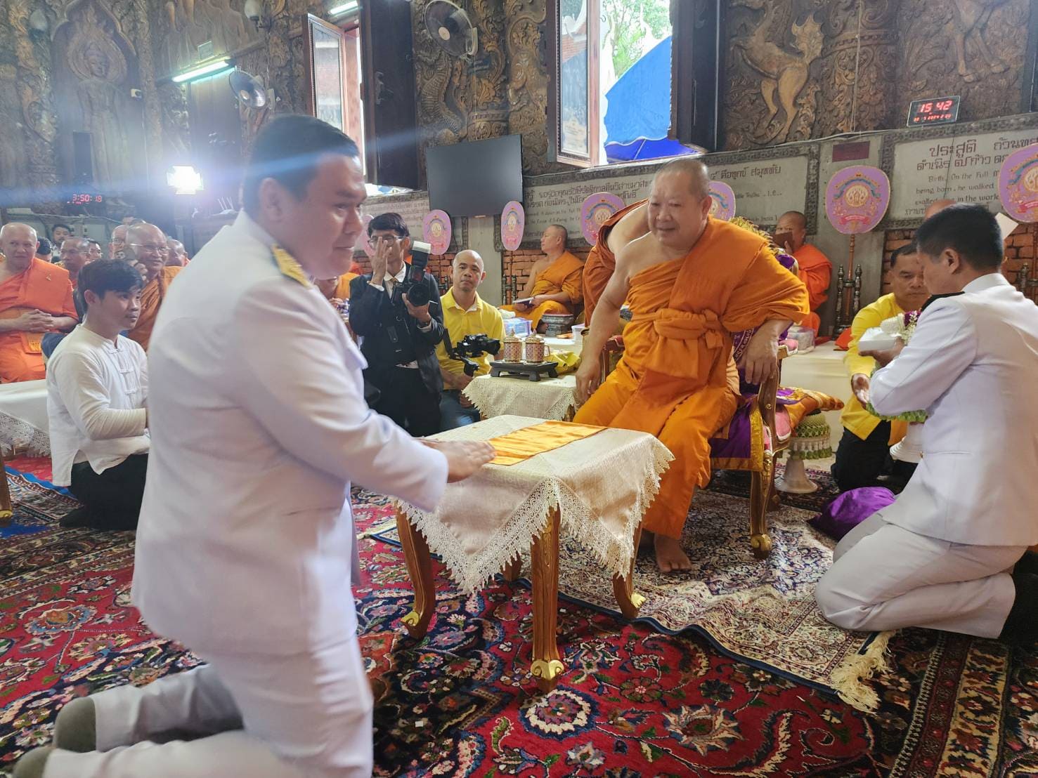 พิธีต้อนรับ สัญญาบัตร - พัดยศ พระราชวชิรคณี เจ้าคณะจังหวัดเชียงราย และเจ้าอาวาสวัดพระธาตุผาเงาเมื่อวันอังคารที่ ๓๐ กรกฎาคม ๒๕๖๗ 
